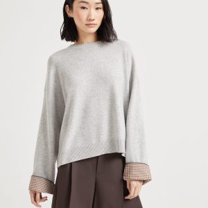 Cashmere sweater with monili