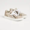Suede and knit sneakers