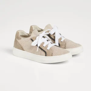 Suede and knit sneakers