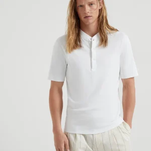 Henley collar T-shirt