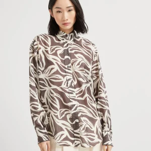 Pongee Flower Print shirt