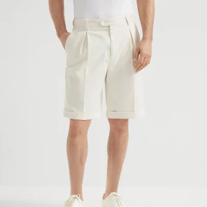 Garment-dyed Bermuda shorts