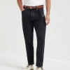 Greyscale denim trousers