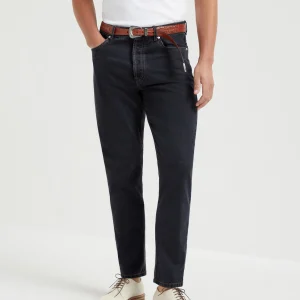 Greyscale denim trousers