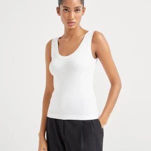 Ribbed jersey top