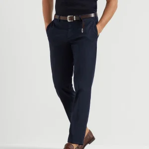 Gabardine garment dyed trousers