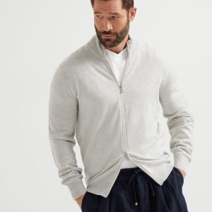 Zip-front cardigan