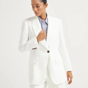Twill blazer with monili