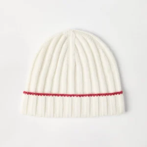 Cashmere rib knit beanie