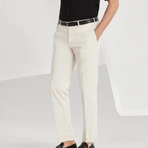 Gabardine garment dyed trousers