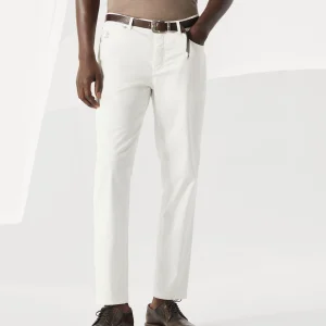 Gabardine garment dyed trousers