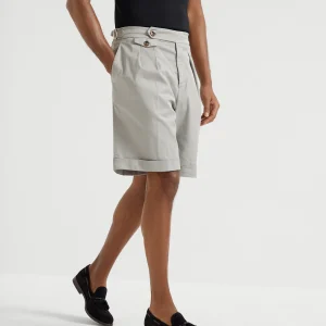 Garment-dyed Bermuda shorts