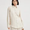 Linen shirt with monili