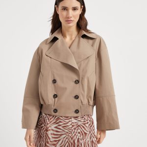 Crop caban jacket with monili