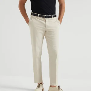 Gabardine garment dyed trousers