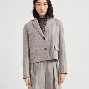 Cropped blazer with monili