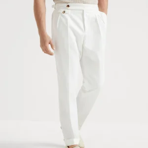 Gabardine garment dyed trousers