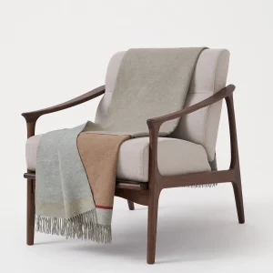 Silk throw with fringe