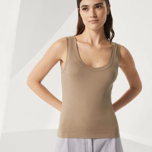 Ribbed jersey top