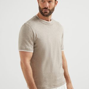 T-shirt with faux-layering