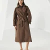 Trench coat with monili