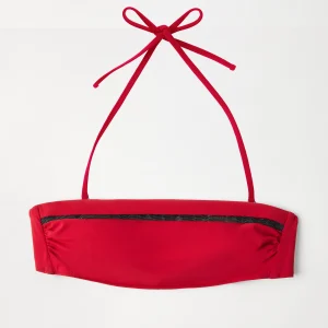 Bikini bandeau top with monili