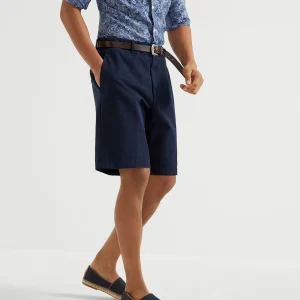 Garment-dyed Bermuda shorts
