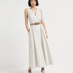 Twill dress with monili