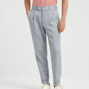 Linen denim trousers