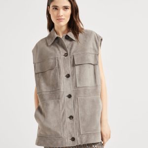 Couture suede vest