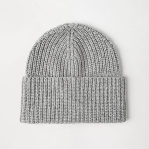 Cashmere rib knit beanie