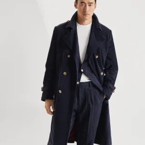 Suede trench coat