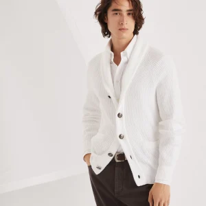 English rib knit cardigan