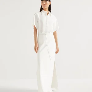 Twill dress with monili