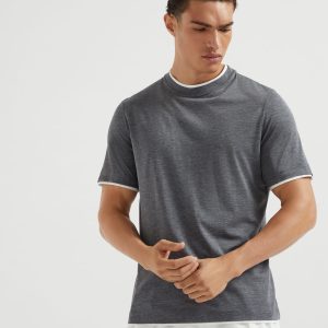T-shirt with faux-layering