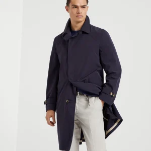 Water-resistant microfiber trench coat