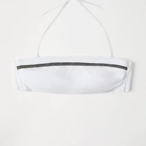 Bikini bandeau top with monili