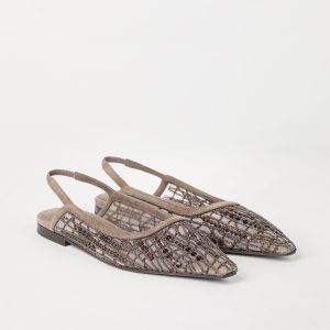 Abstract Embroidery Slingback flats