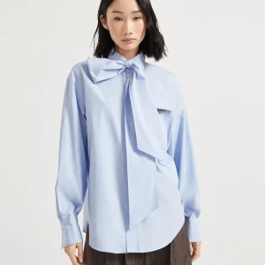 Poplin shirt with lavalli??re