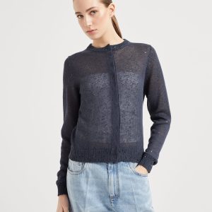 Linen and silk cardigan