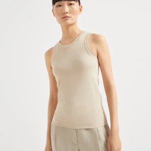 Ribbed jersey top