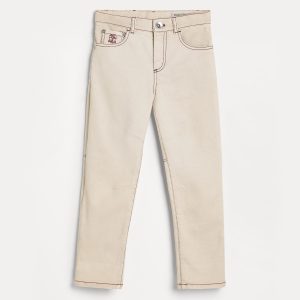 Trousers with contrast stitching