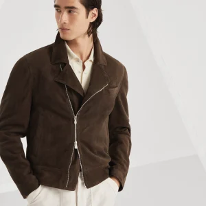 Suede biker jacket