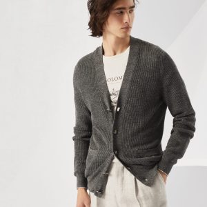 Cardigan with metal buttons
