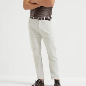 Dyed denim trousers
