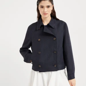 Crop caban jacket with monili