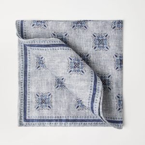 Linen and silk pocket square