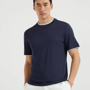 T-shirt with faux-layering