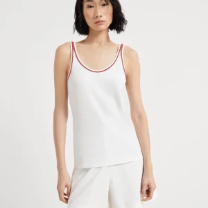 Ribbed jersey top