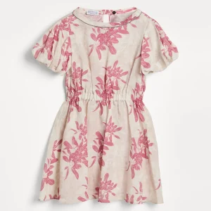 Linen Flower Print dress